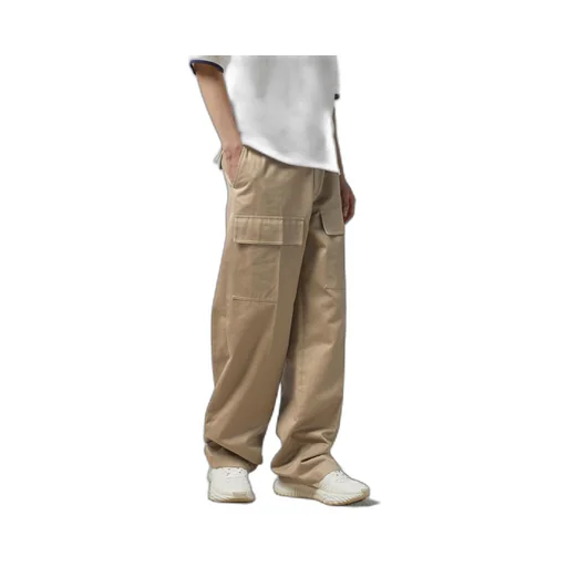 Cotton wide leg cargo trousers