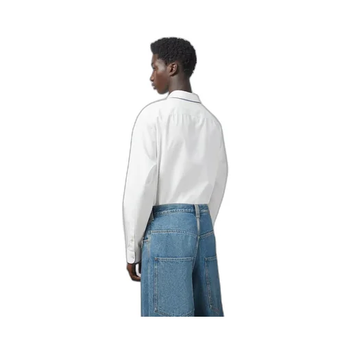 Cotton poplin shirt with trim