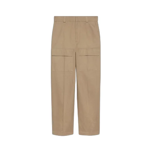 Cotton wide leg cargo trousers