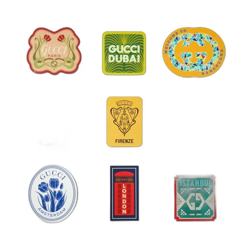 Gucci Cities luggage stickers