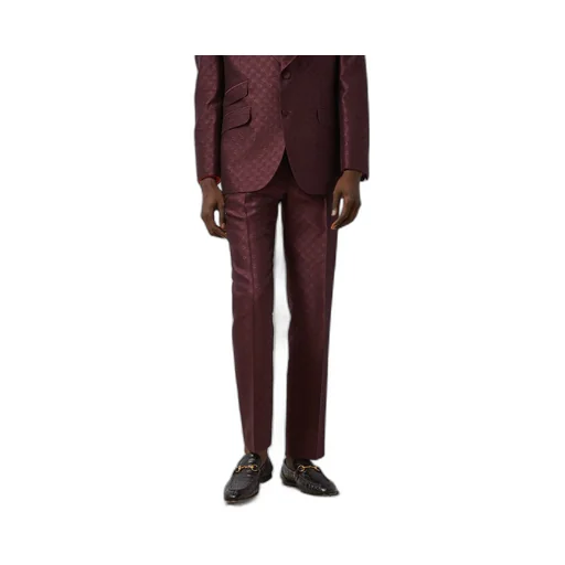 Horsebit wool silk trousers