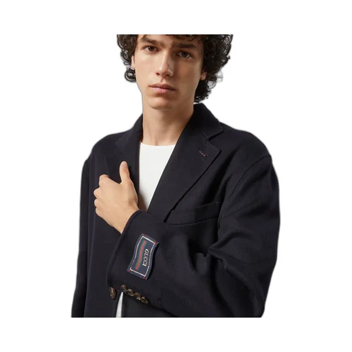 Lightweight wool coat with Web label