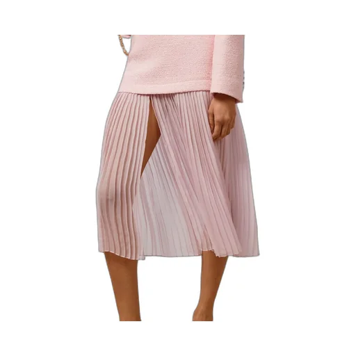 Silk tweed layered skirt