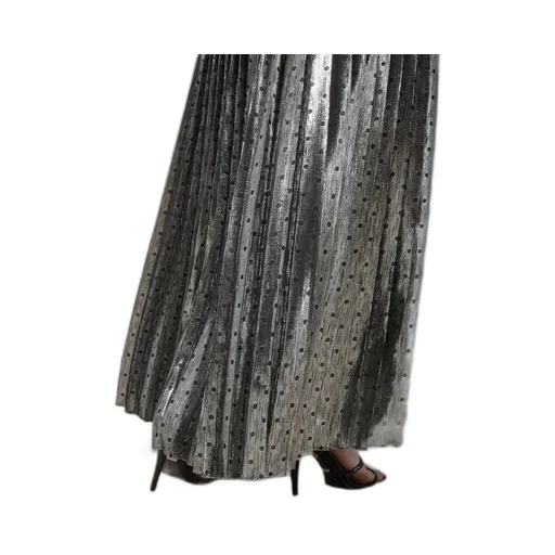 Lamé polka dot silk crêpe skirt