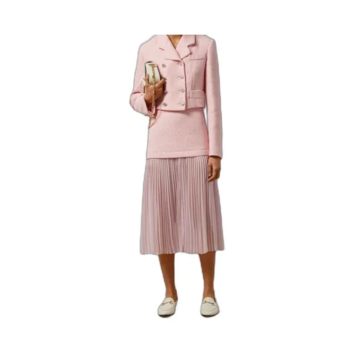Silk tweed layered skirt