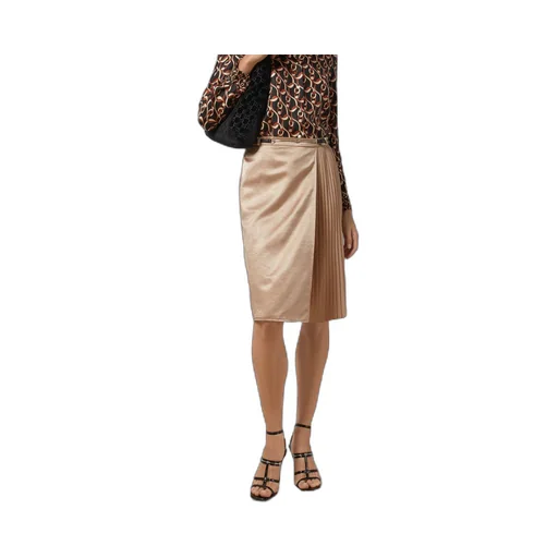 Acetate satin skirt with belt