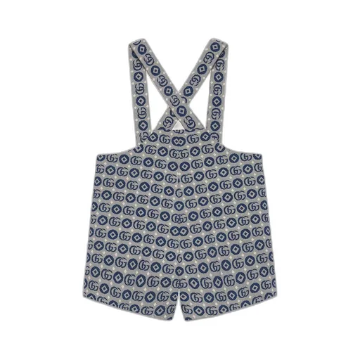 Baby Double G geometric cotton dungaree