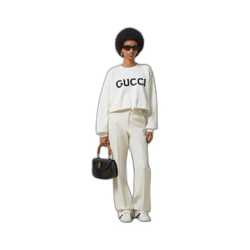 Cotton jersey drawstring sweatshirt