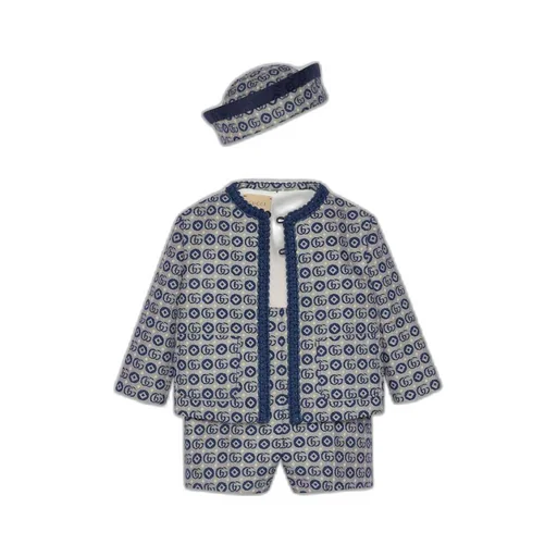 Baby Double G geometric cotton dungaree