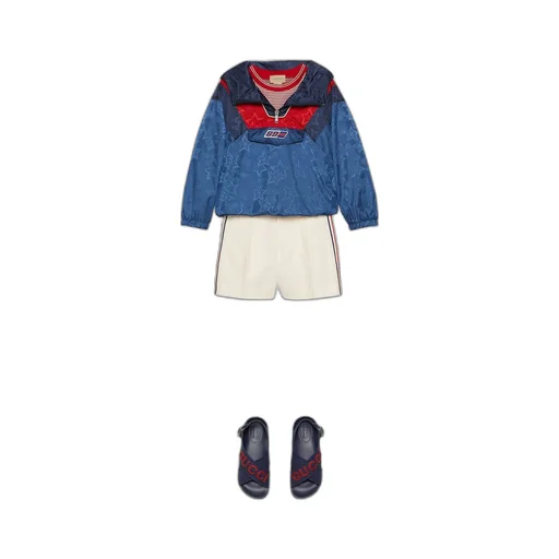 Children's Double G stars nylon zip jacket
