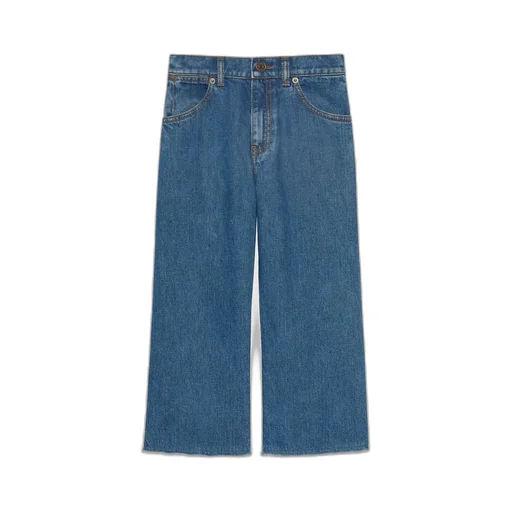 Children's denim trouser with label