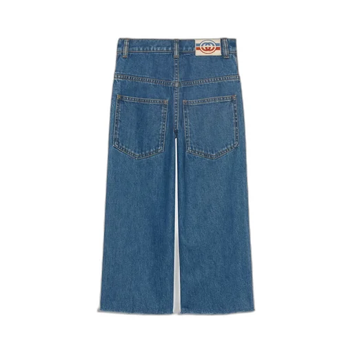 Children's denim trouser with label