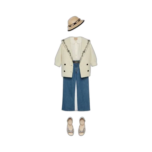 Children's denim trouser with label