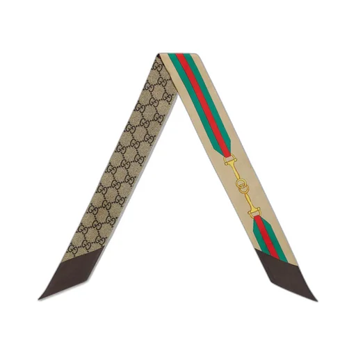 Interlocking G Horsebit Web print silk neck bow