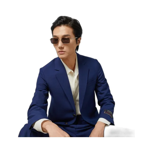 Wool twill formal jacket with label