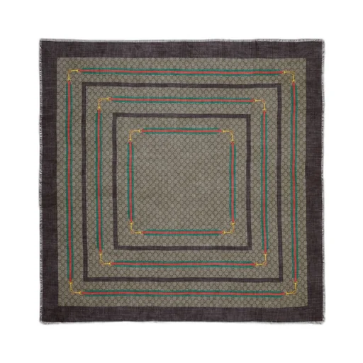 GG silk wool shawl with Web