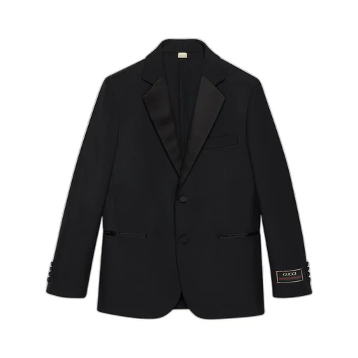 Wool twill jacket with Interlocking G