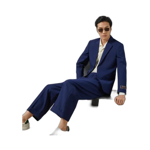 Wool twill formal jacket with label