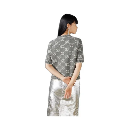GG wool bouclé jacquard top