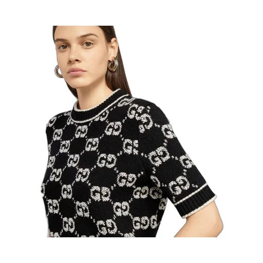 GG wool bouclé jacquard top