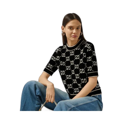 GG wool bouclé jacquard top