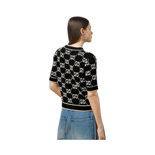 GG wool bouclé jacquard top