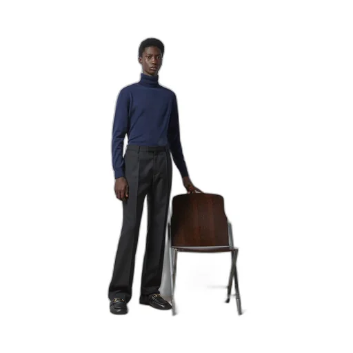 Wool blend trousers with Gucci Web label