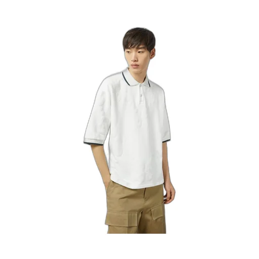 GG flocked print cotton polo top