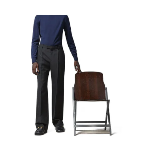 Wool blend trousers with Gucci Web label