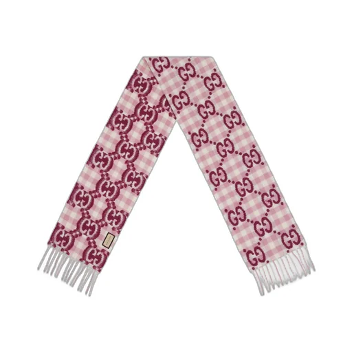 Children's check wool scarf