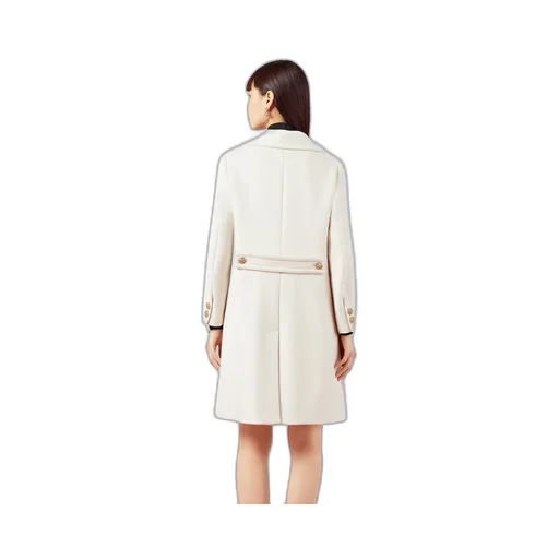 Double G embroidery wool coat