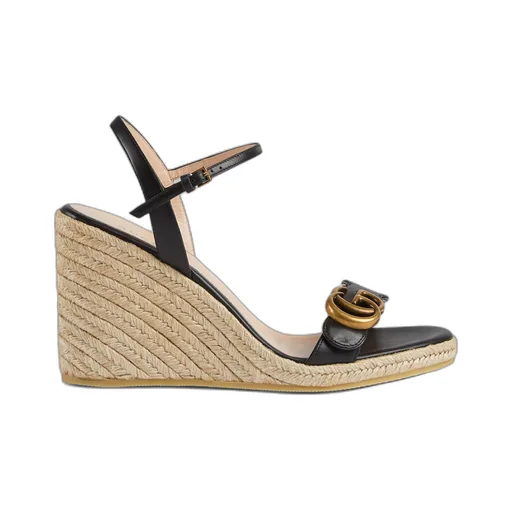 Women's leather platform espadrille