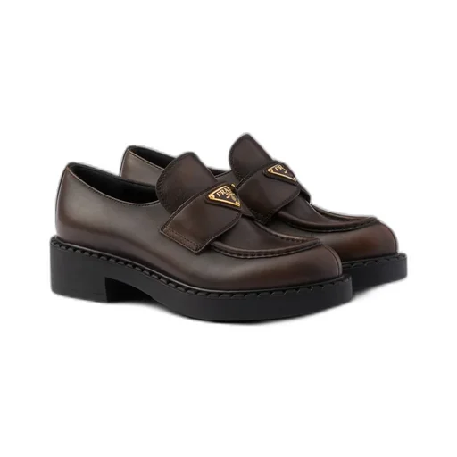 Chocolate leather loafers