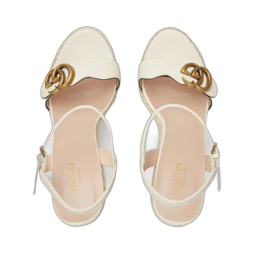 Women's leather platform espadrille