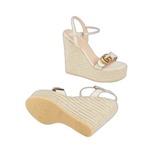 Women's leather platform espadrille
