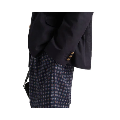 Technical cotton single-breasted jacket