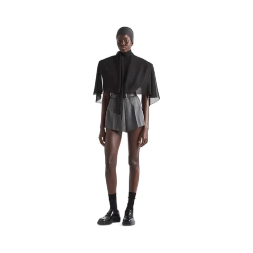Pinstripe wool shorts