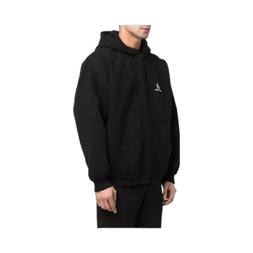 Embroidered Logo Zip-Up Hoodie