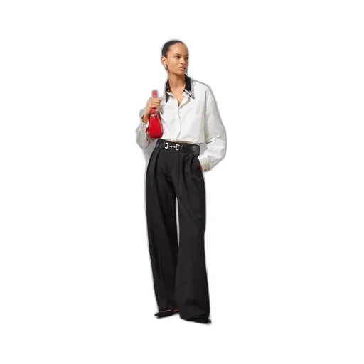Cotton shirt with detachable collar