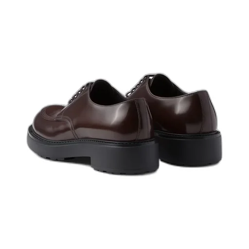 Brushed leather derby shoes