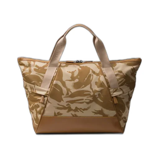 Re-Nylon and leather duffel bag