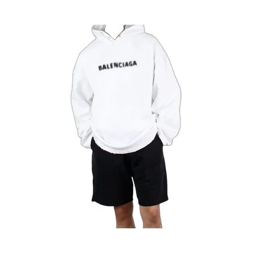 Blurred Logo Distress Hoodie