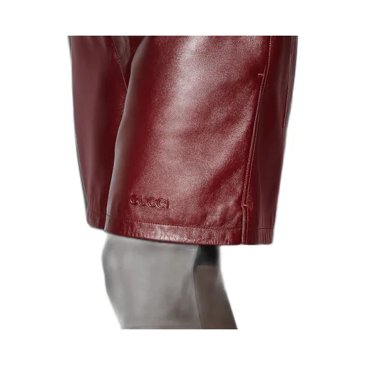 Leather short with Gucci detail