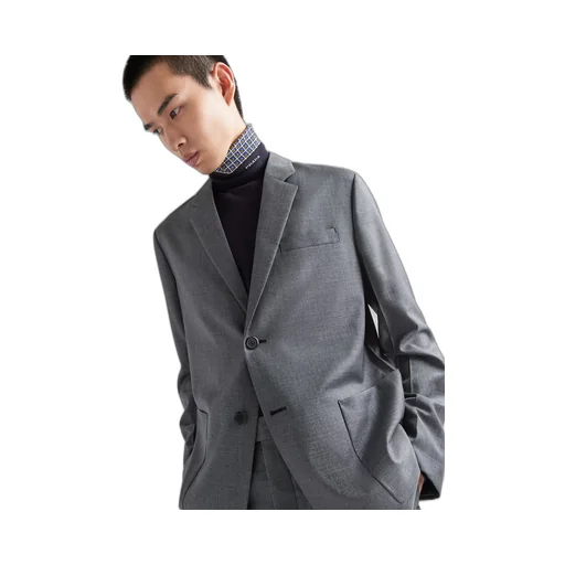 Single-breasted wool jacket