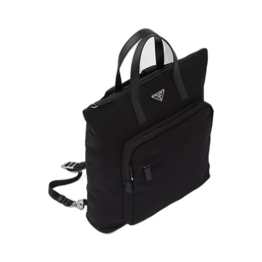 Re-Nylon and Saffiano leather tote bag