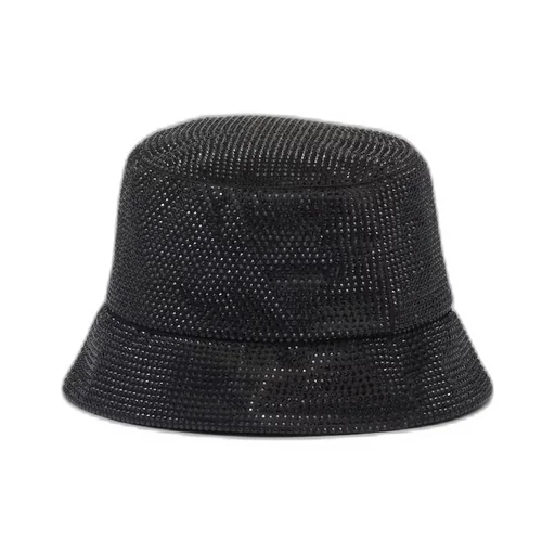 Satin bucket hat with crystals