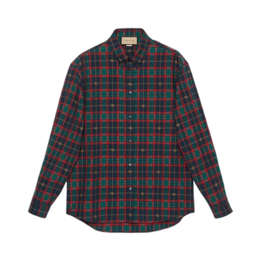 Double G tartan cotton shirt