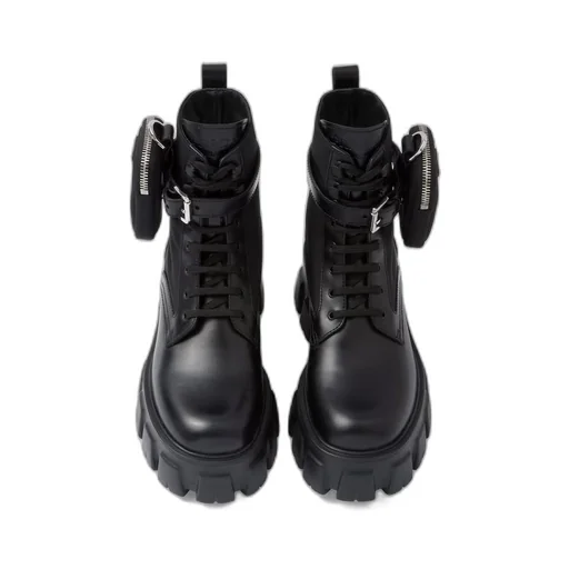 Monolith leather and Re-Nylon boots with pouch