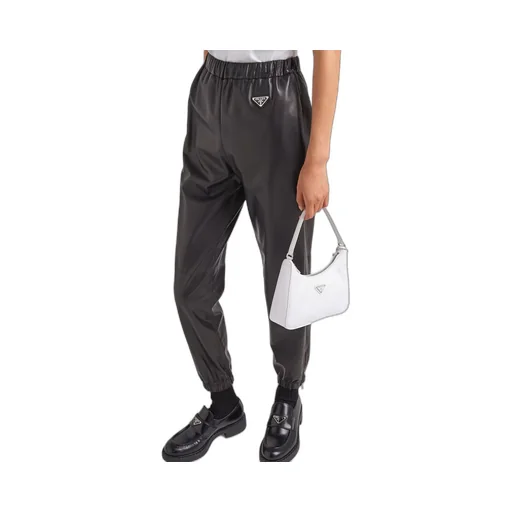Nappa leather joggers