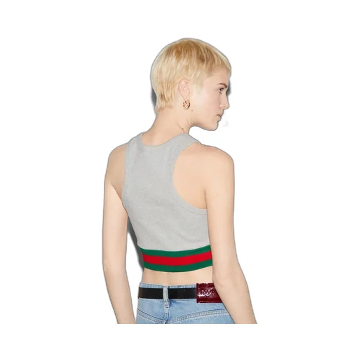 Cotton rib tank top with Web